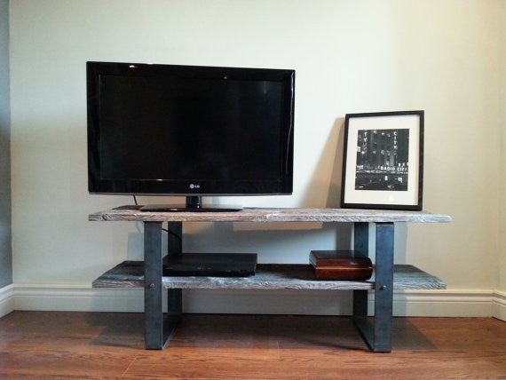 Update 2 Shelf Traditional Barn Wood Tv Console / Media Stand