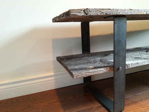 Update 2 Shelf Traditional Barn Wood Tv Console / Media Stand