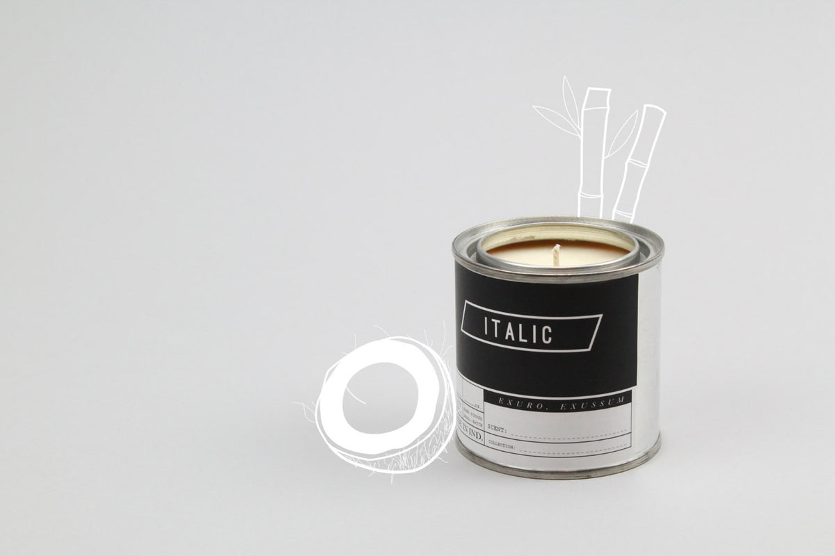 14 // Castaway - Half Pint (8oz) Scented Soy Candle in Paint Can (Coconut, Driftwood, and Bamboo)