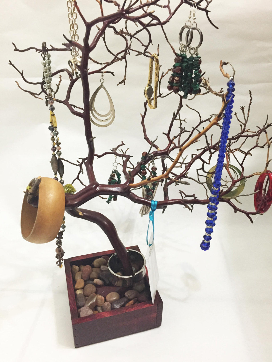 Update 19" Red Jewelry Tree Accessory holder / Jewelry Organizer