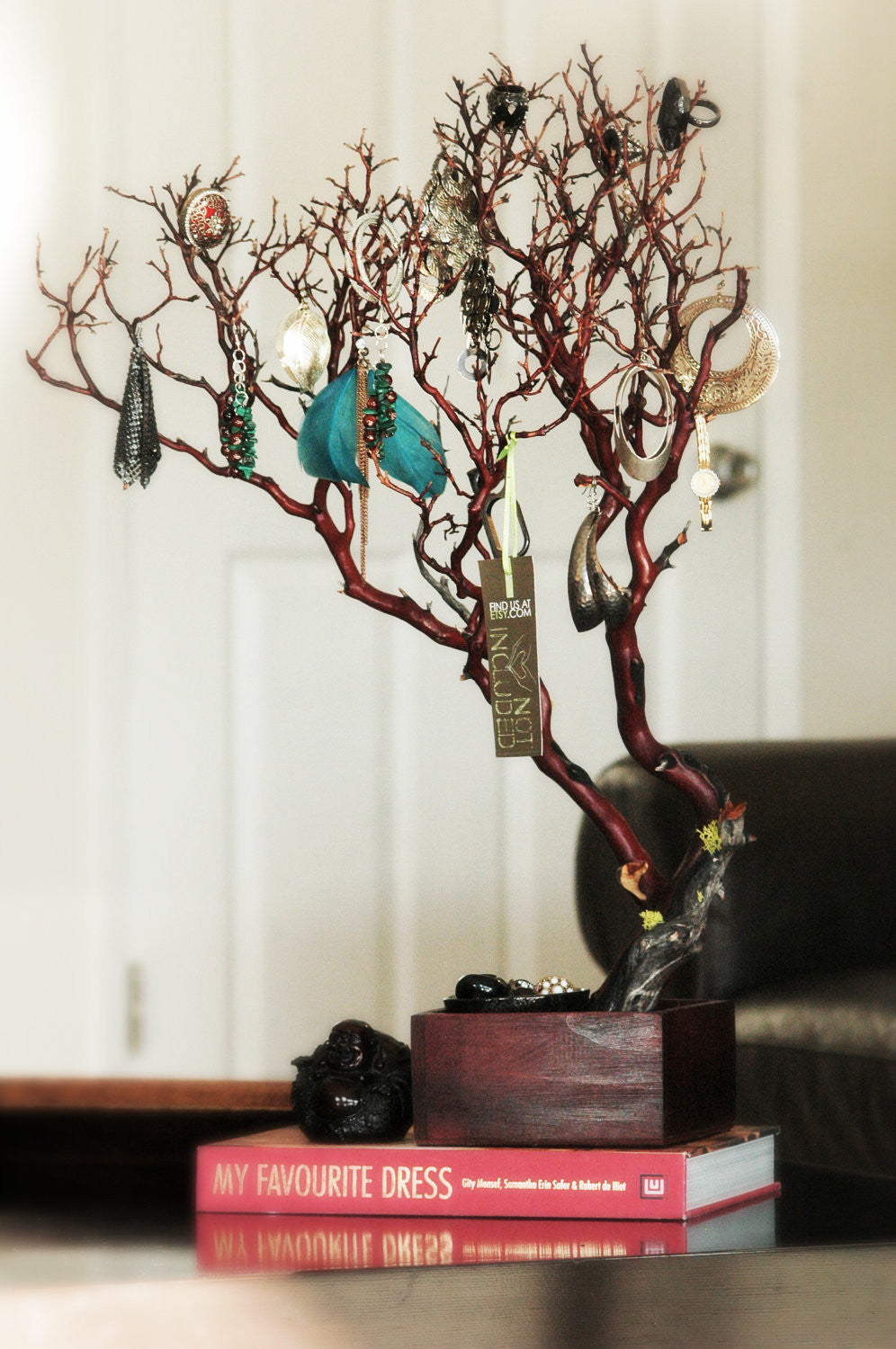 Update 24" Red Jewelry Tree / Jewelry Organizer