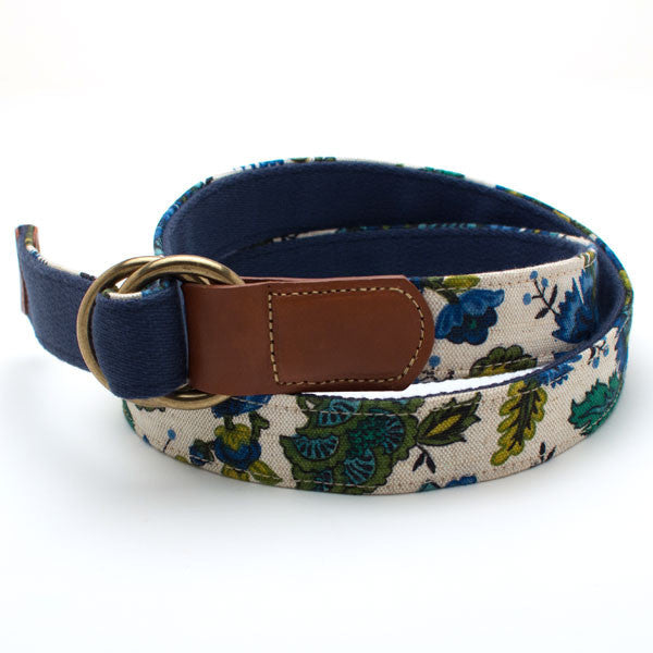 Update 1940s Agnes Floral & Cognac Leather O-Ring Belt 2