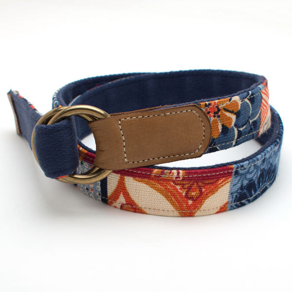 Update 1950s Collage & Sable Leather O-Ring Belt